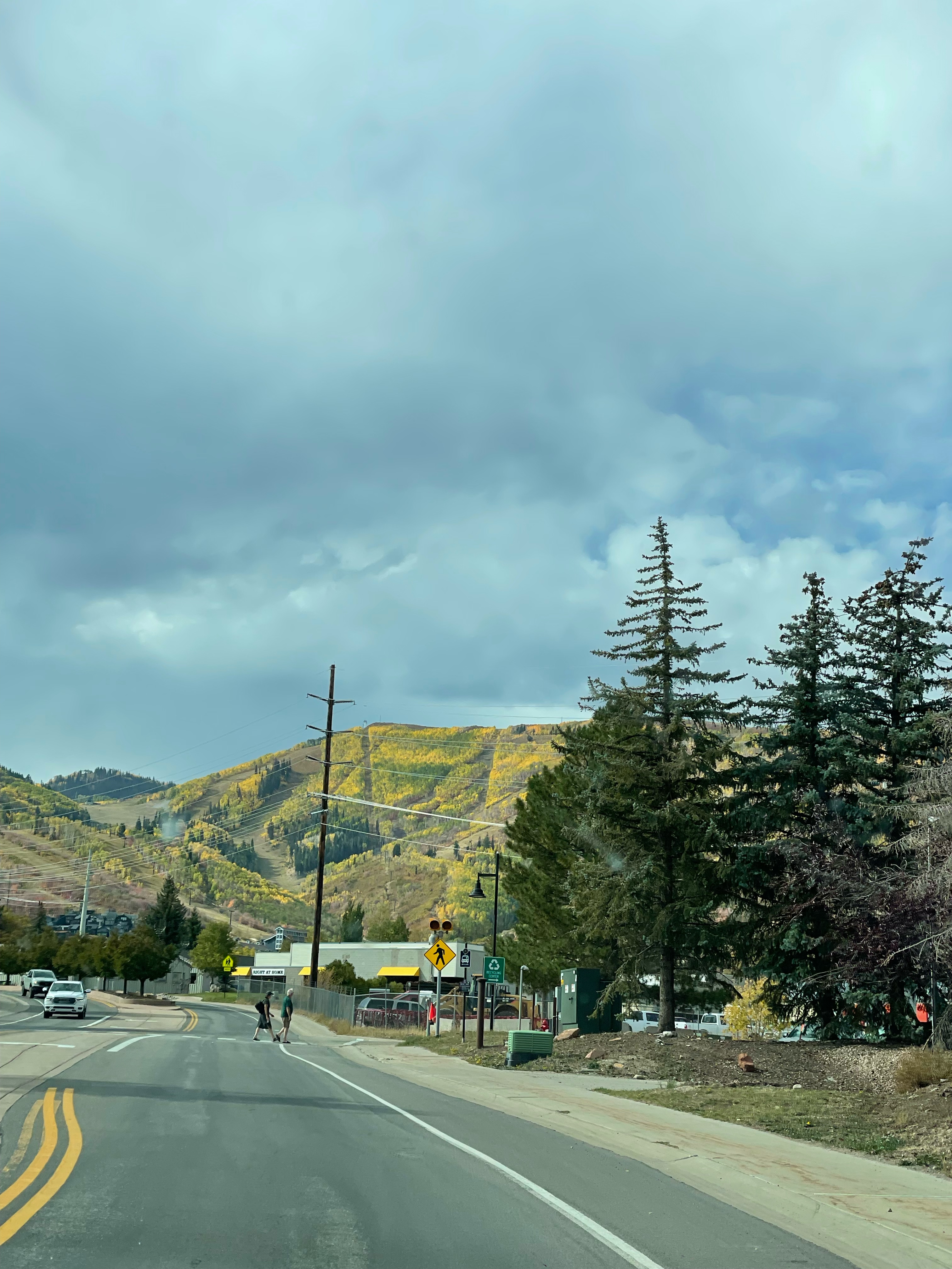 yellow and green fall colors on Park City, UT hill